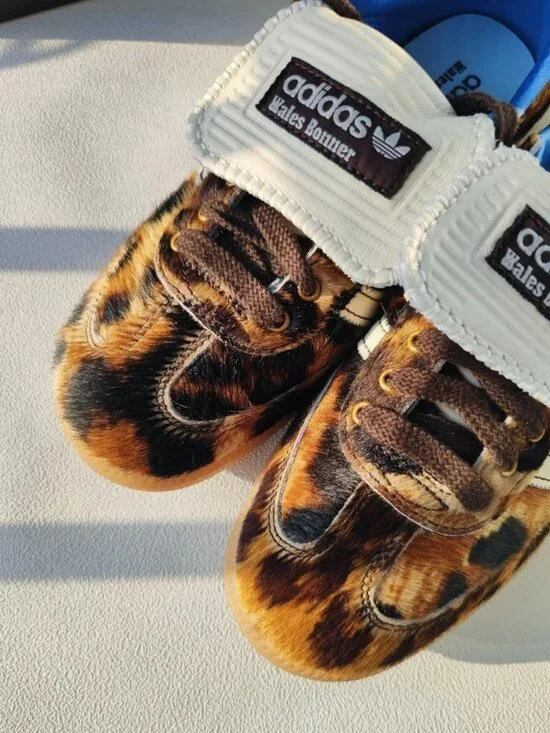 Women's Adidas x Wales Bonner Samba Leopard Print Pony Sneakers - Picture 7 of 9